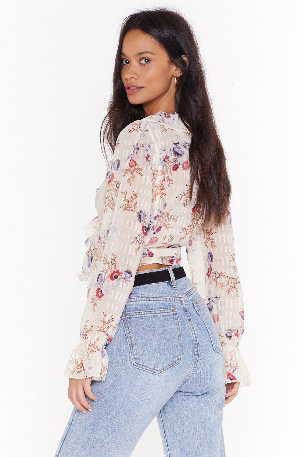 floral sheer blouse