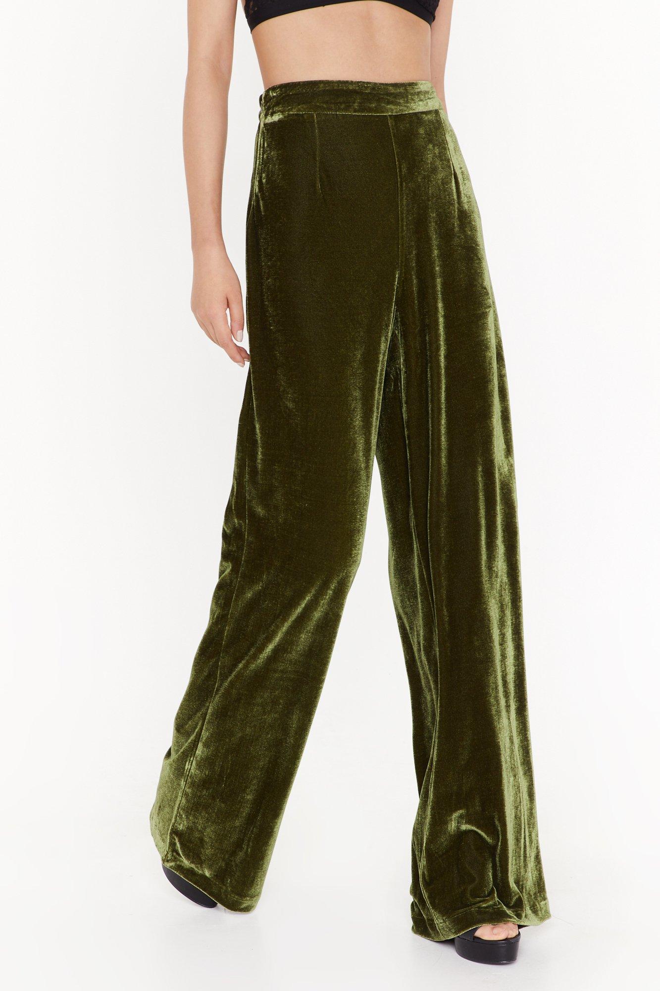 Power Dressing Velvet Wide-Leg Trousers 