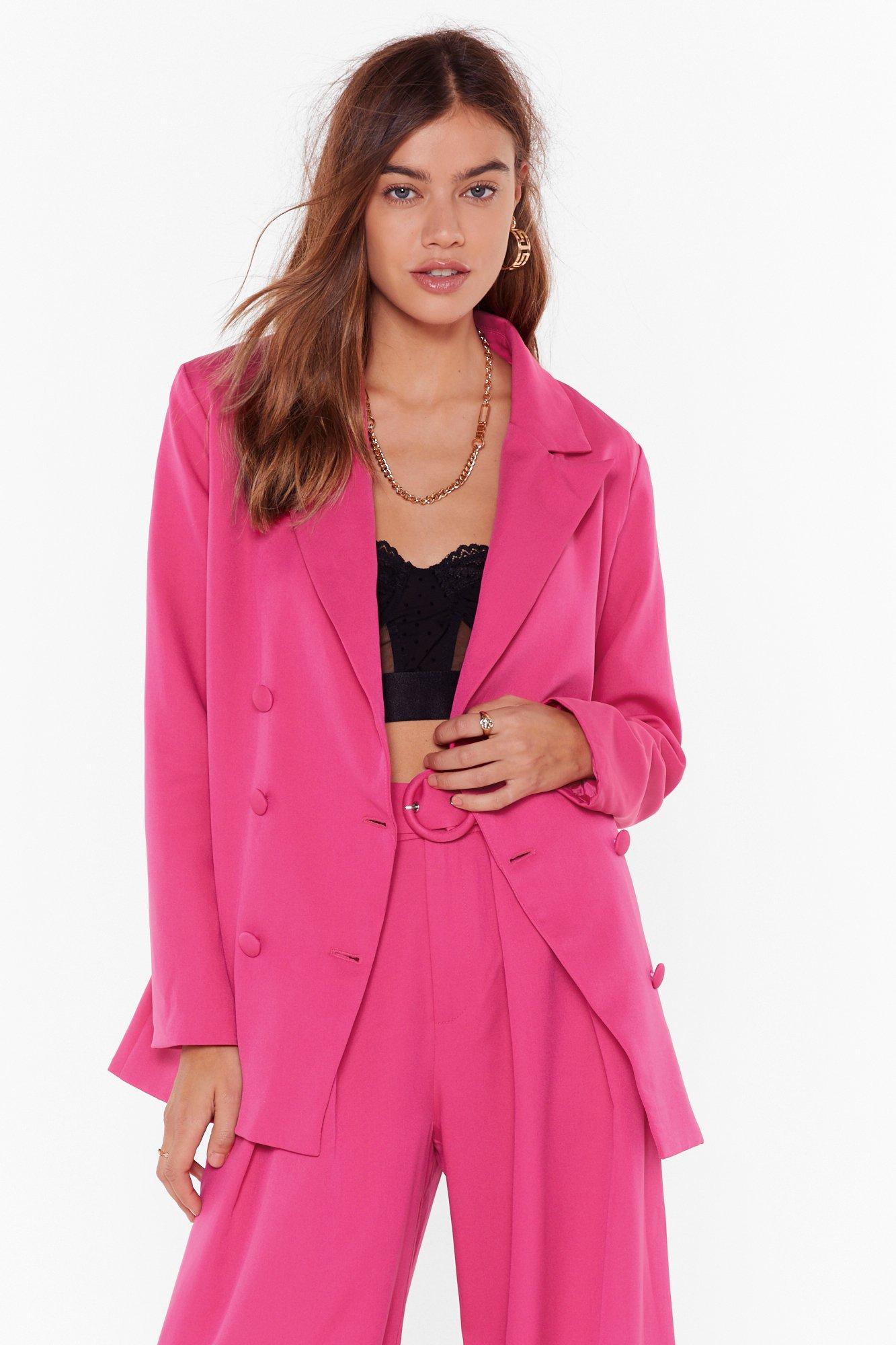 hot pink long blazer