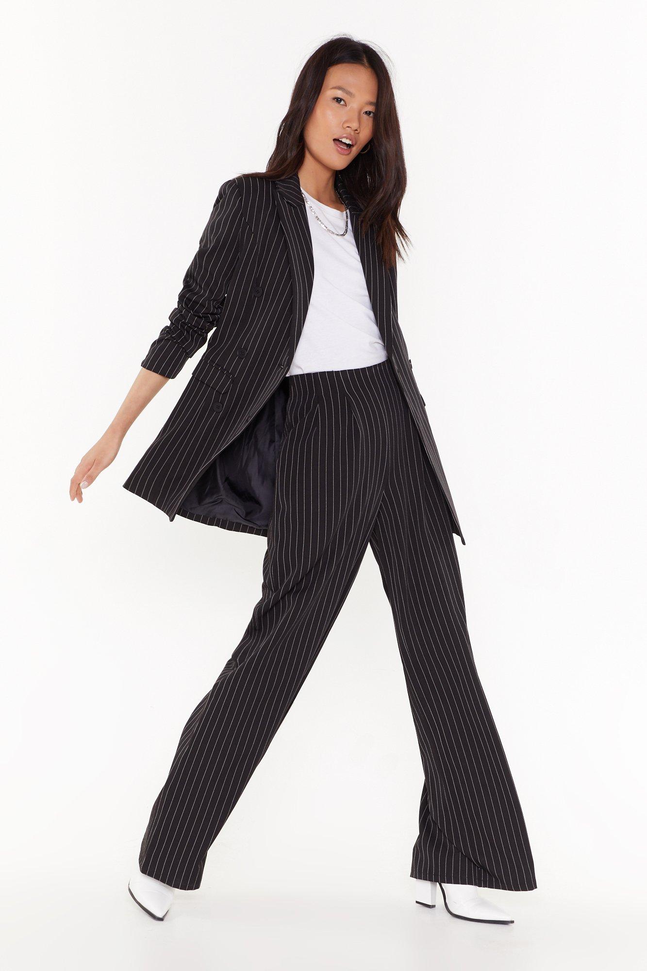 black pinstripe jeans womens