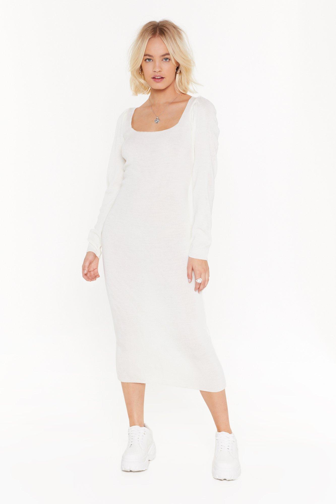 knit midi dresses with sleeves