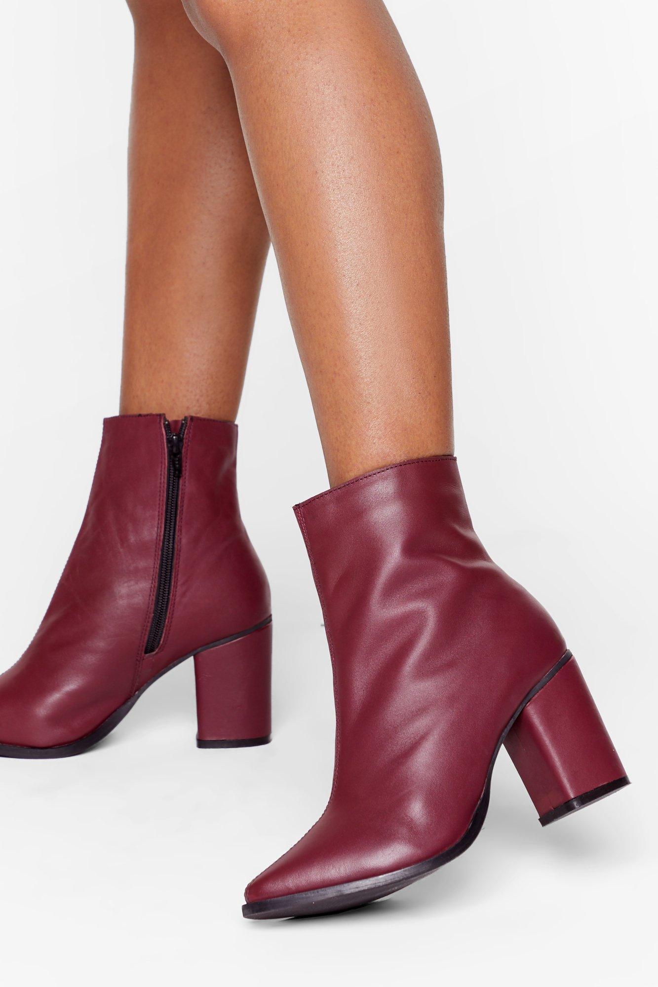 Leather You Like It Heeled Ankle Boots 