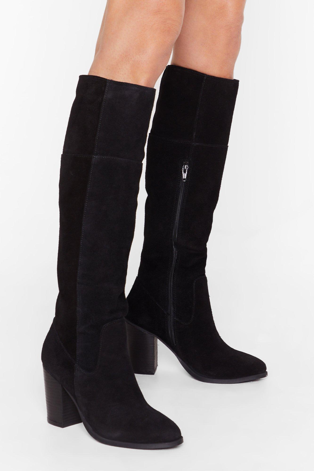 knee high high heel boots