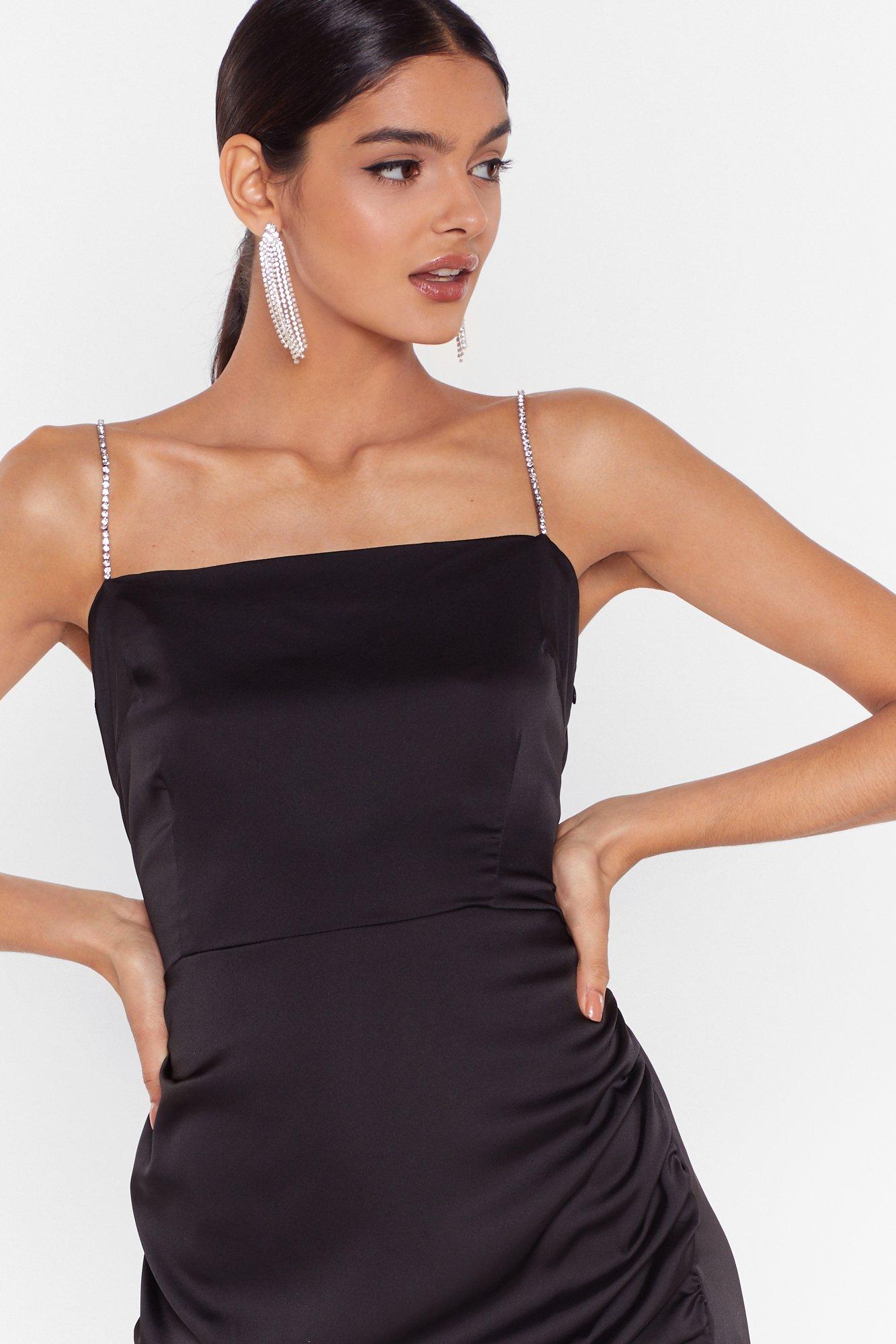 diamante mini dress
