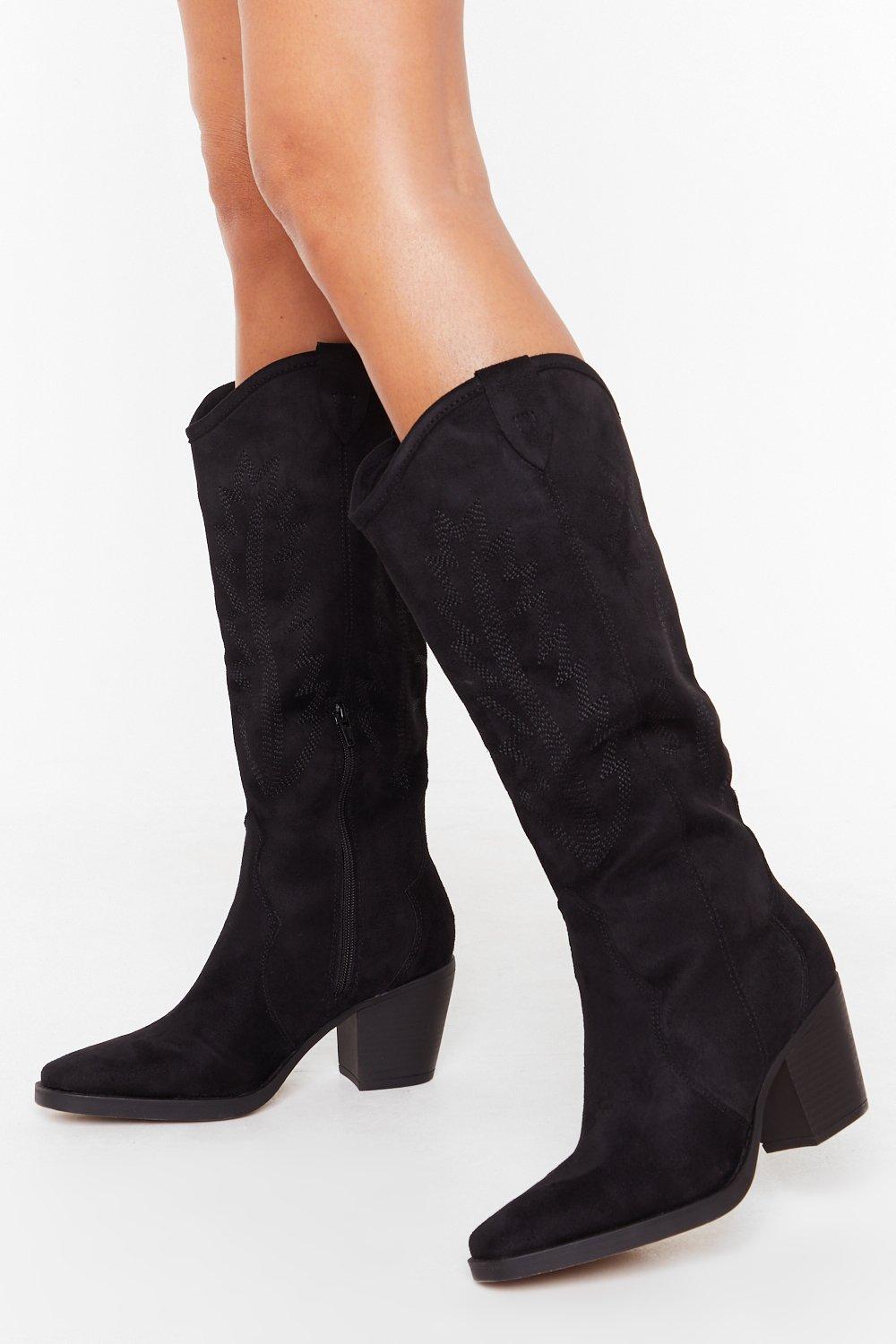 calf high western boots