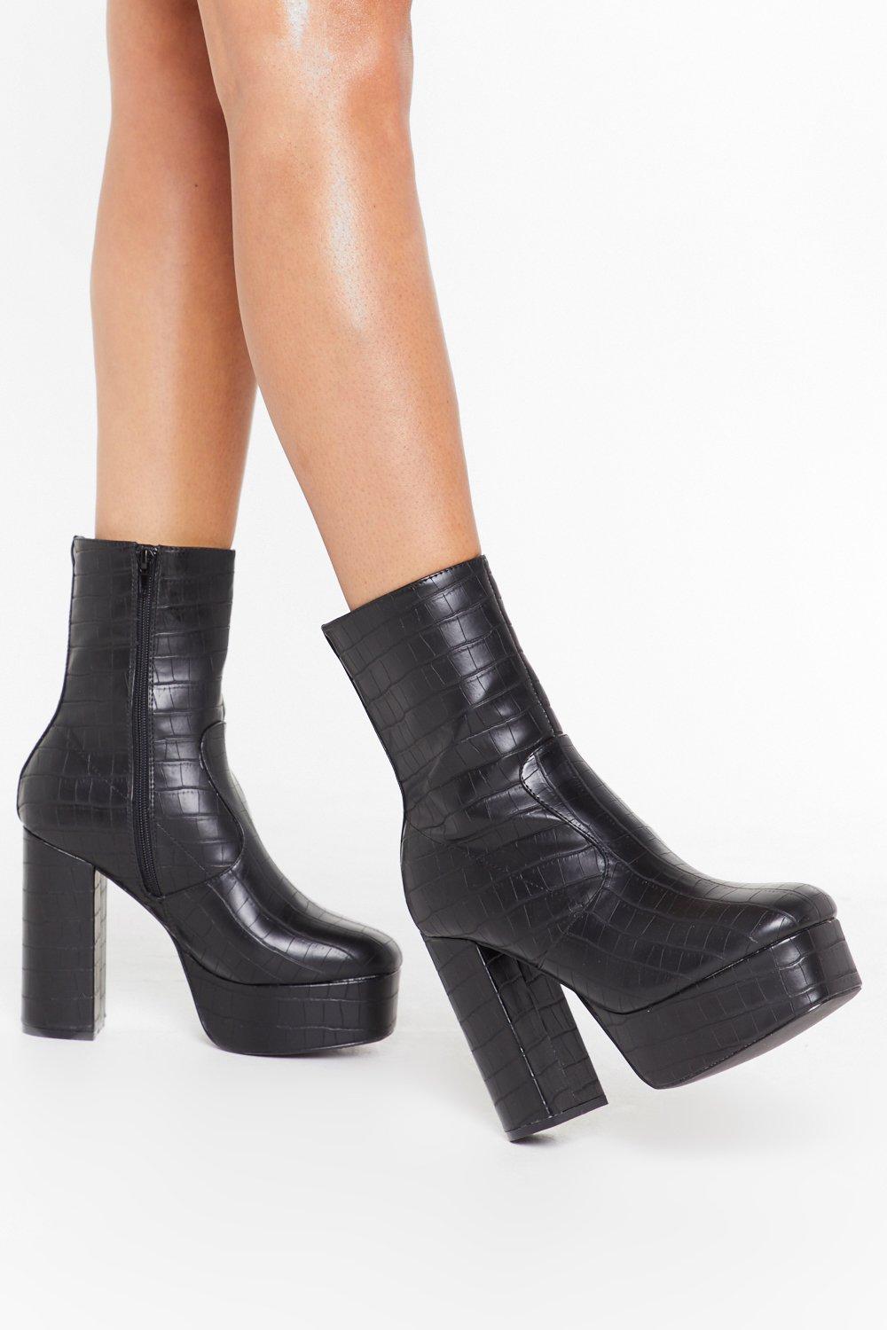 platform leather heels