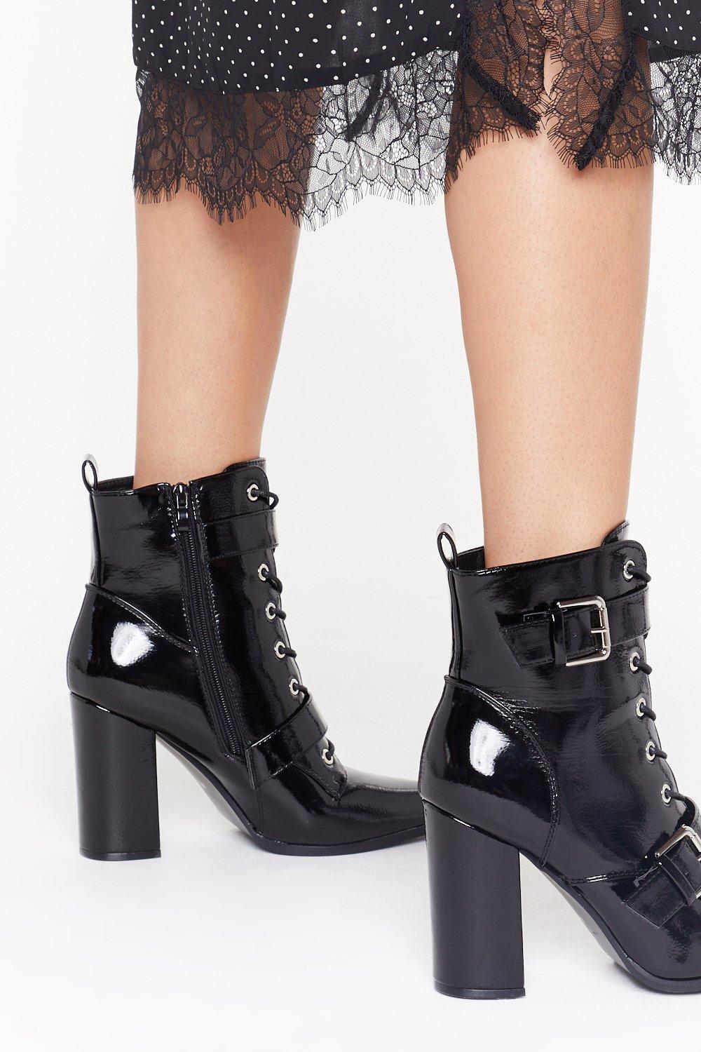 leather heel boots
