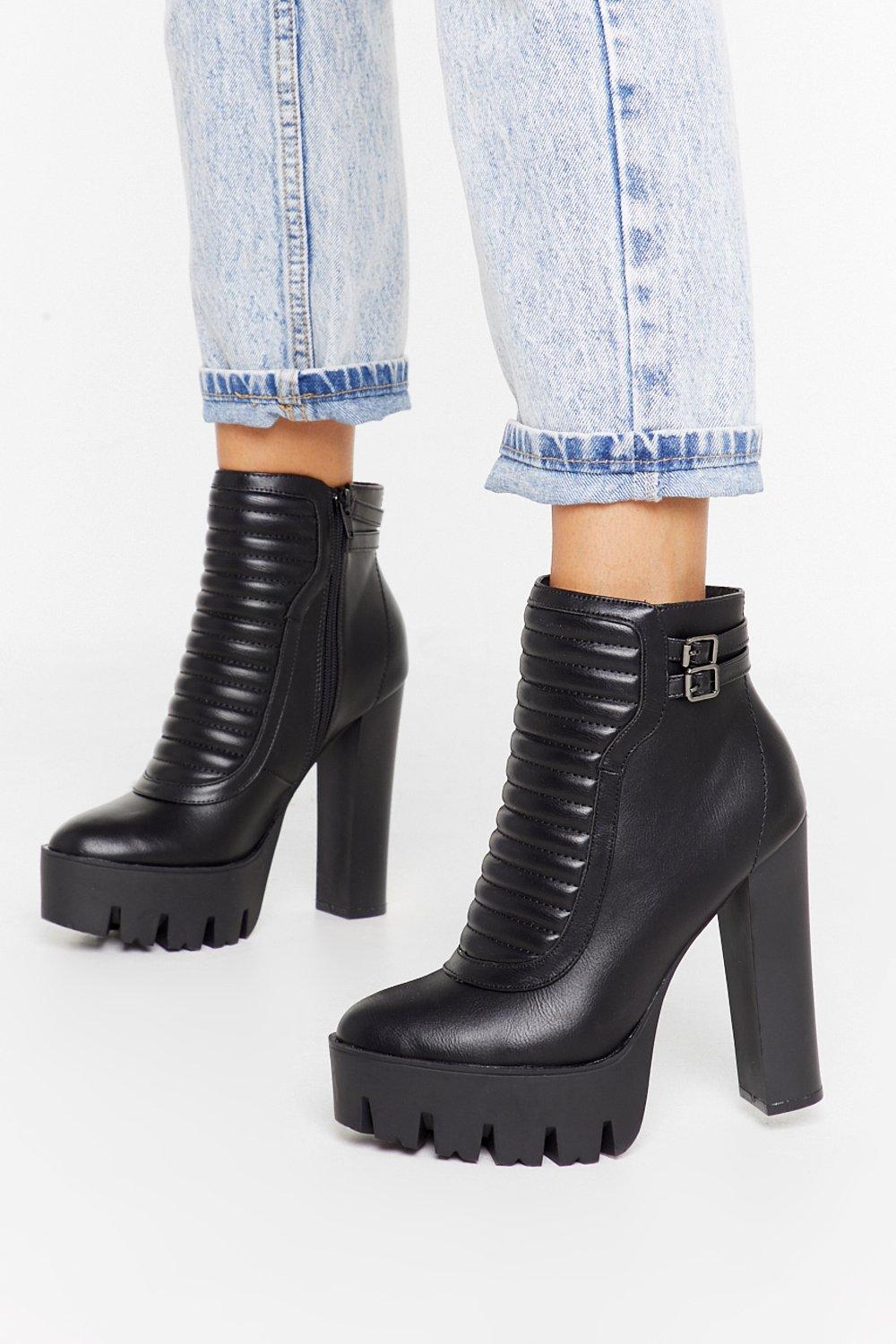 leather platform boots