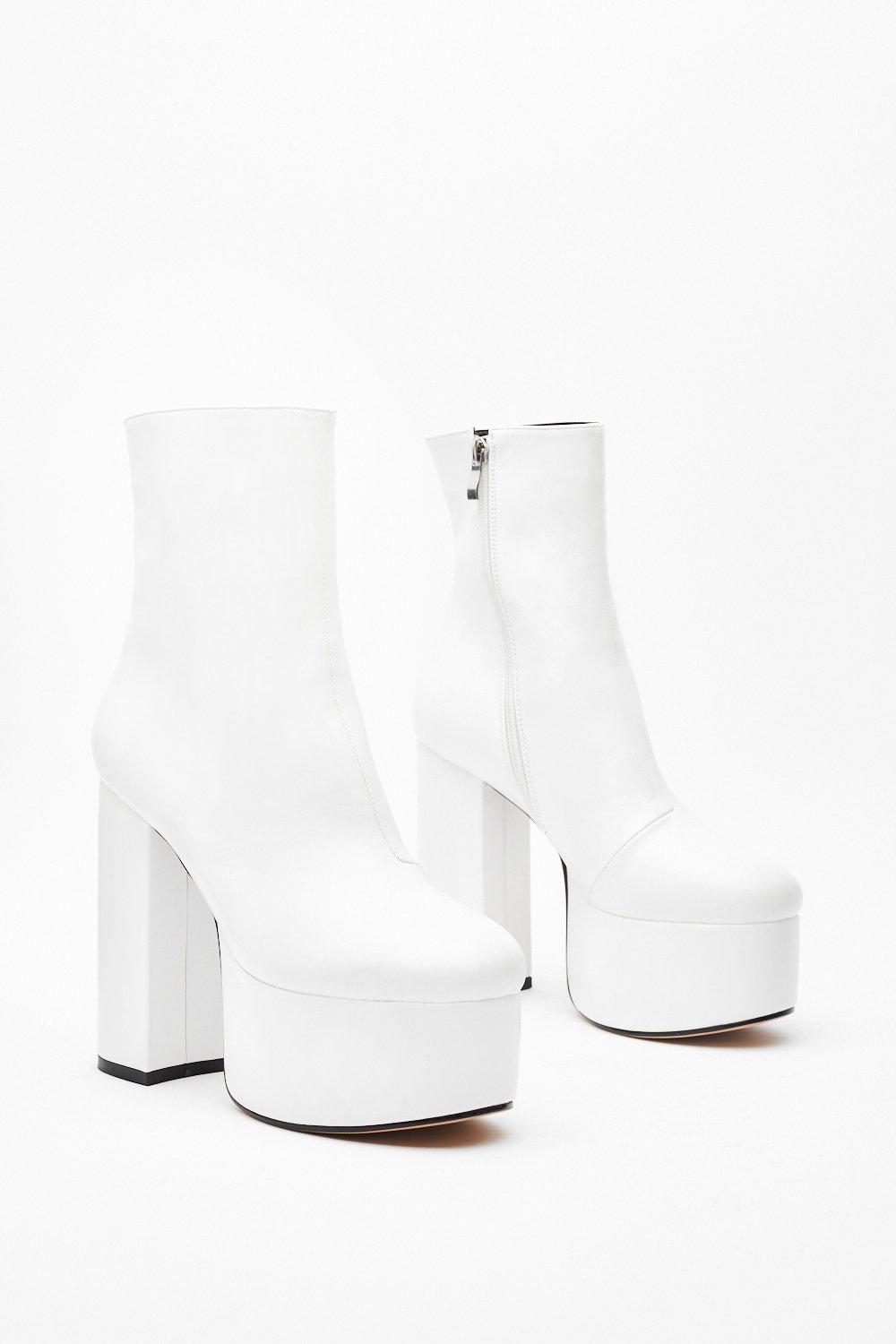 cheap white platform boots