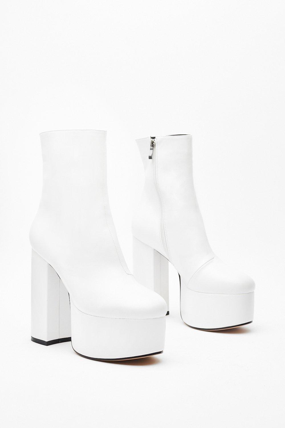 white platform boots