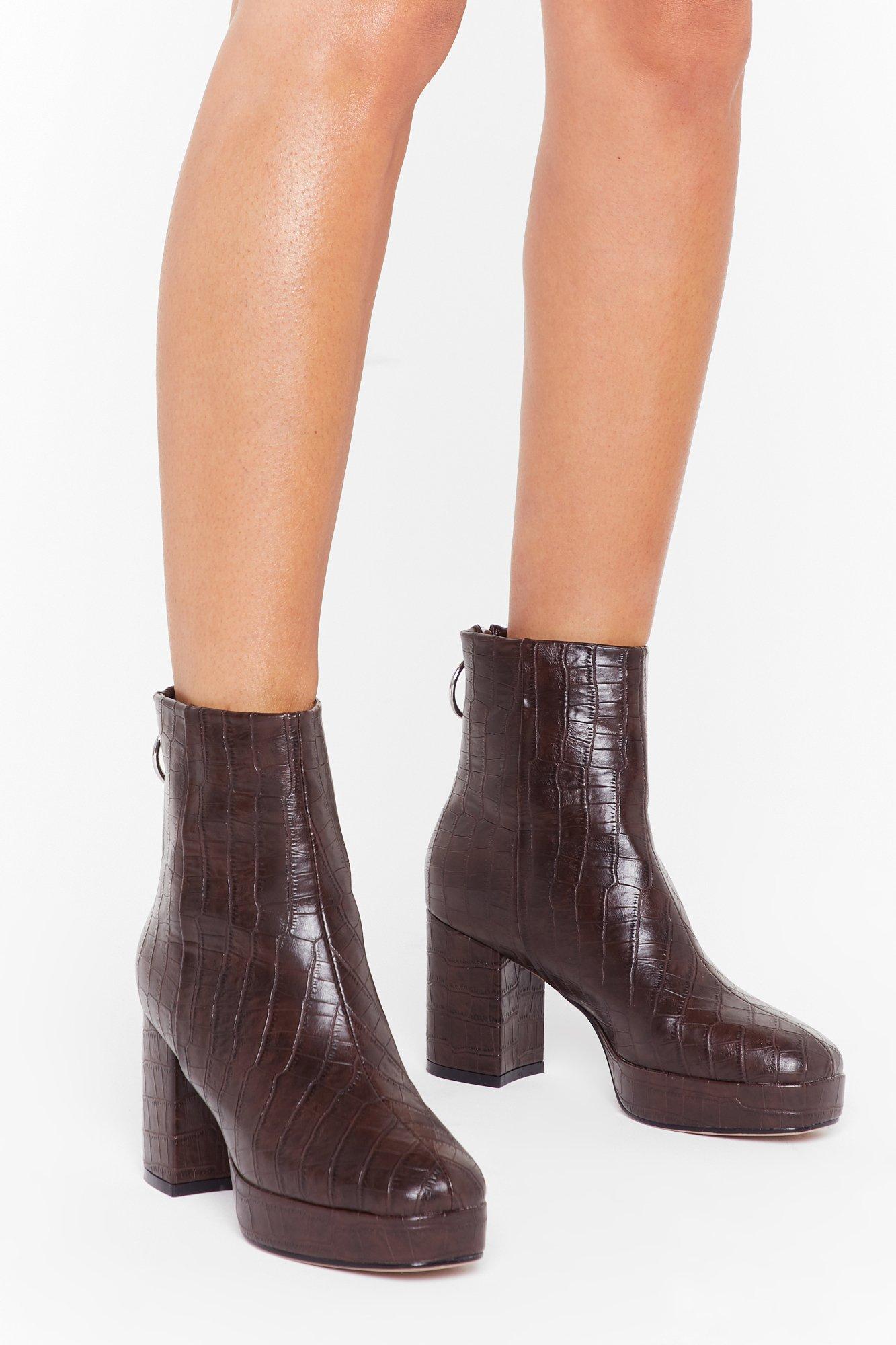 croc platform boots