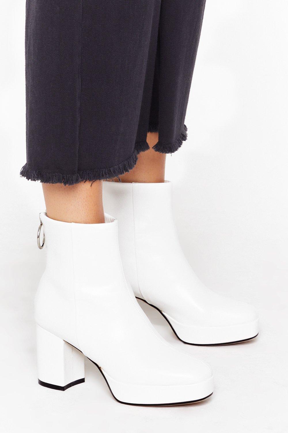 leather ankle platform boots