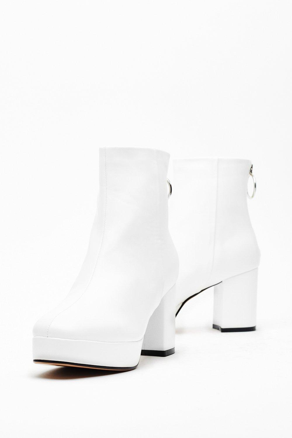 white platform boot heels