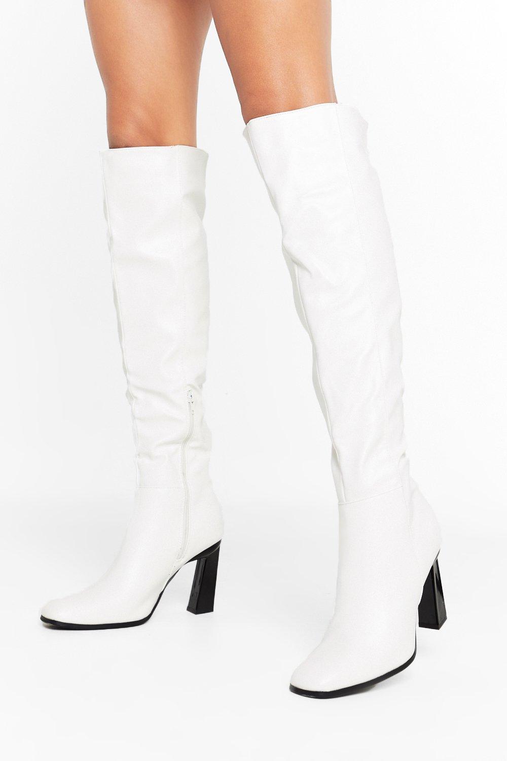 white knee boots