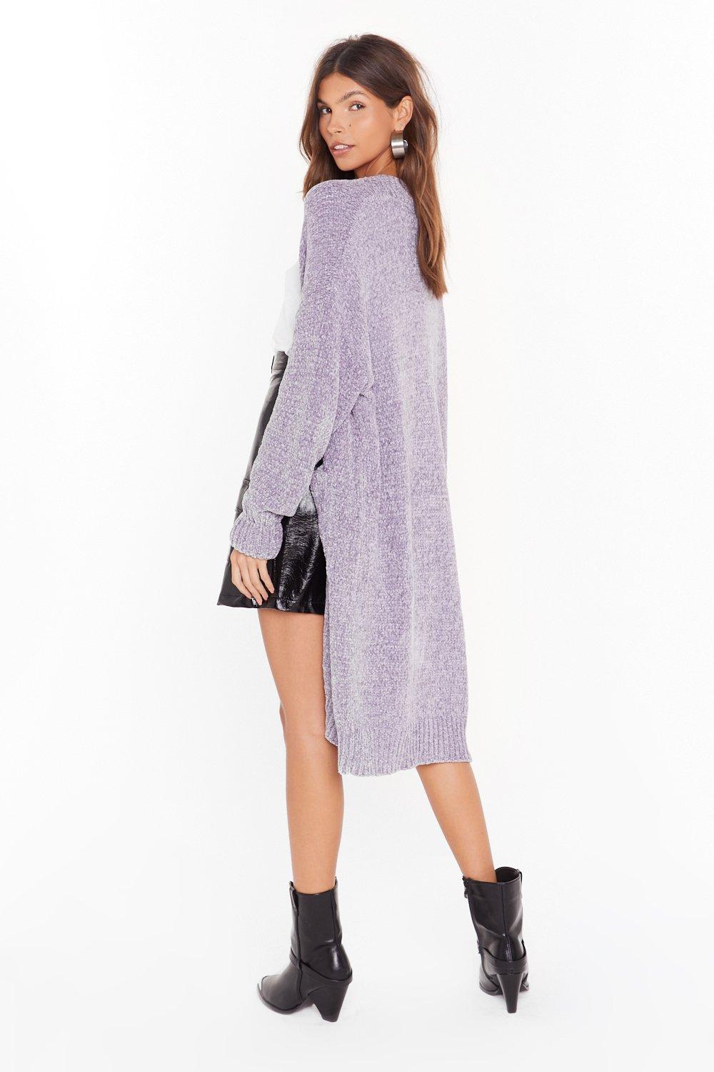 longline chenille cardigan