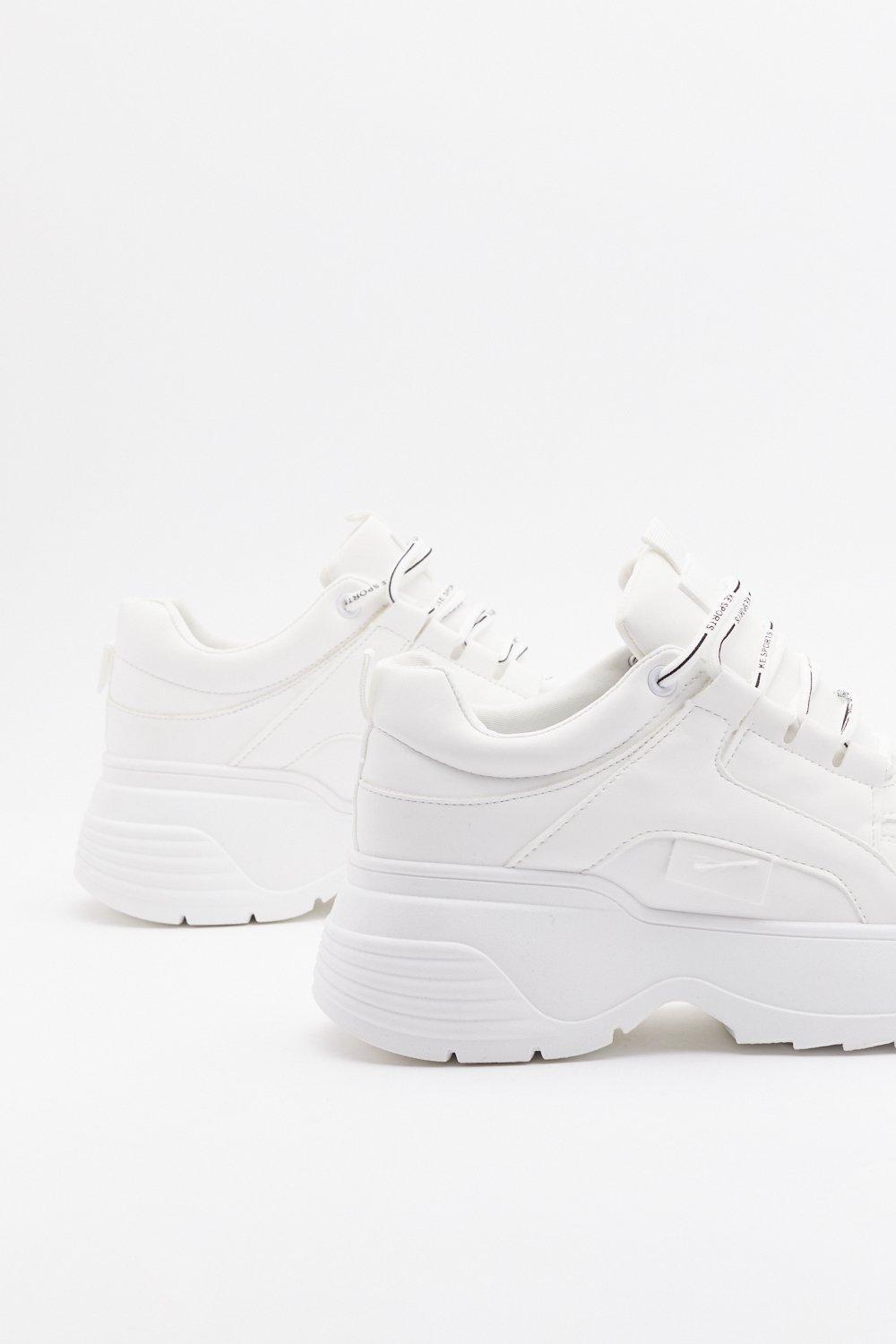 chunky white nike sneakers