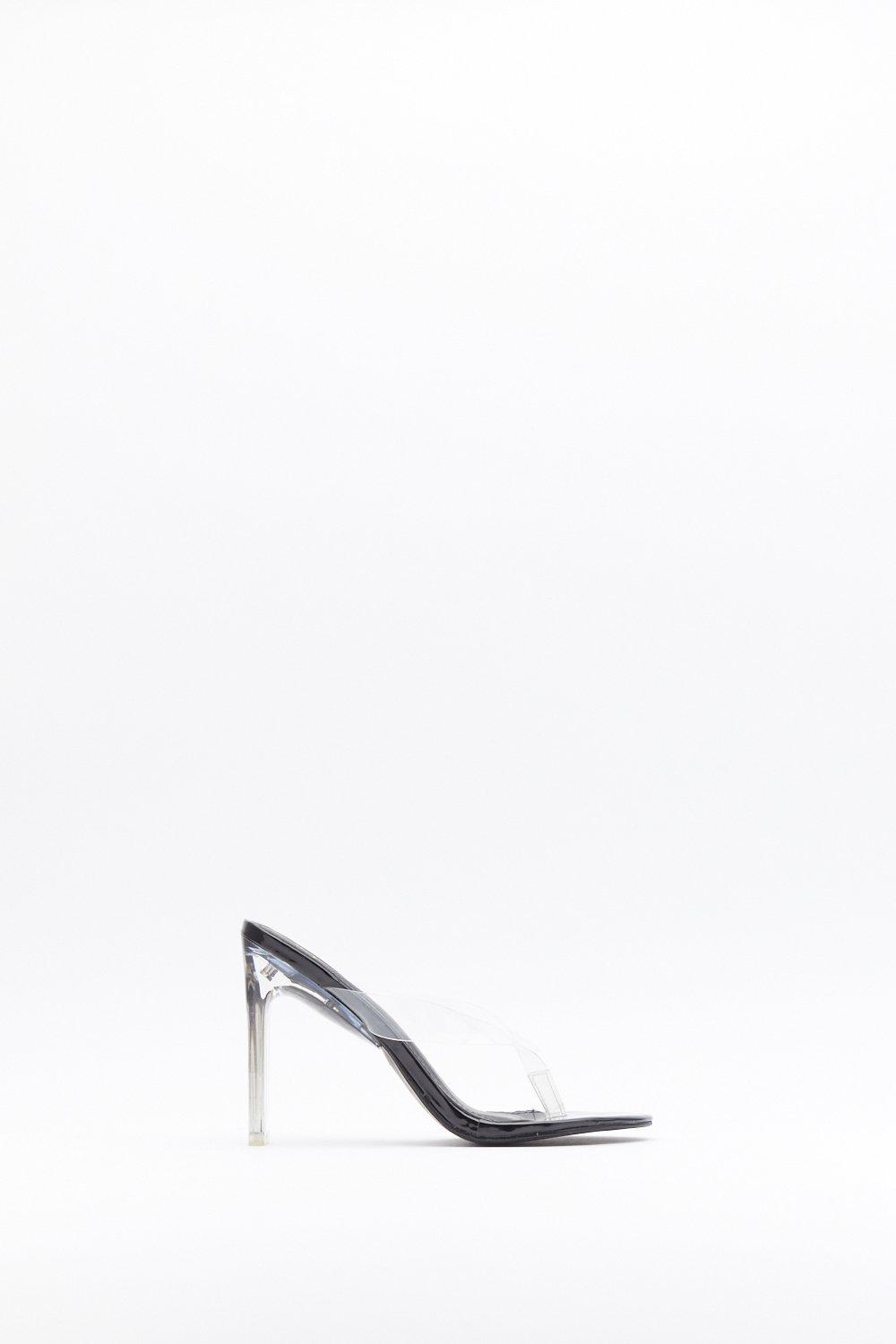clear thong heels