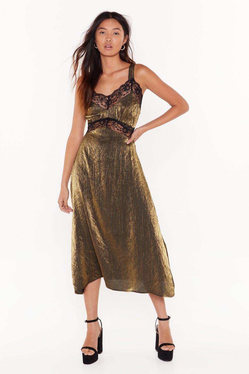 nasty gal gold dress