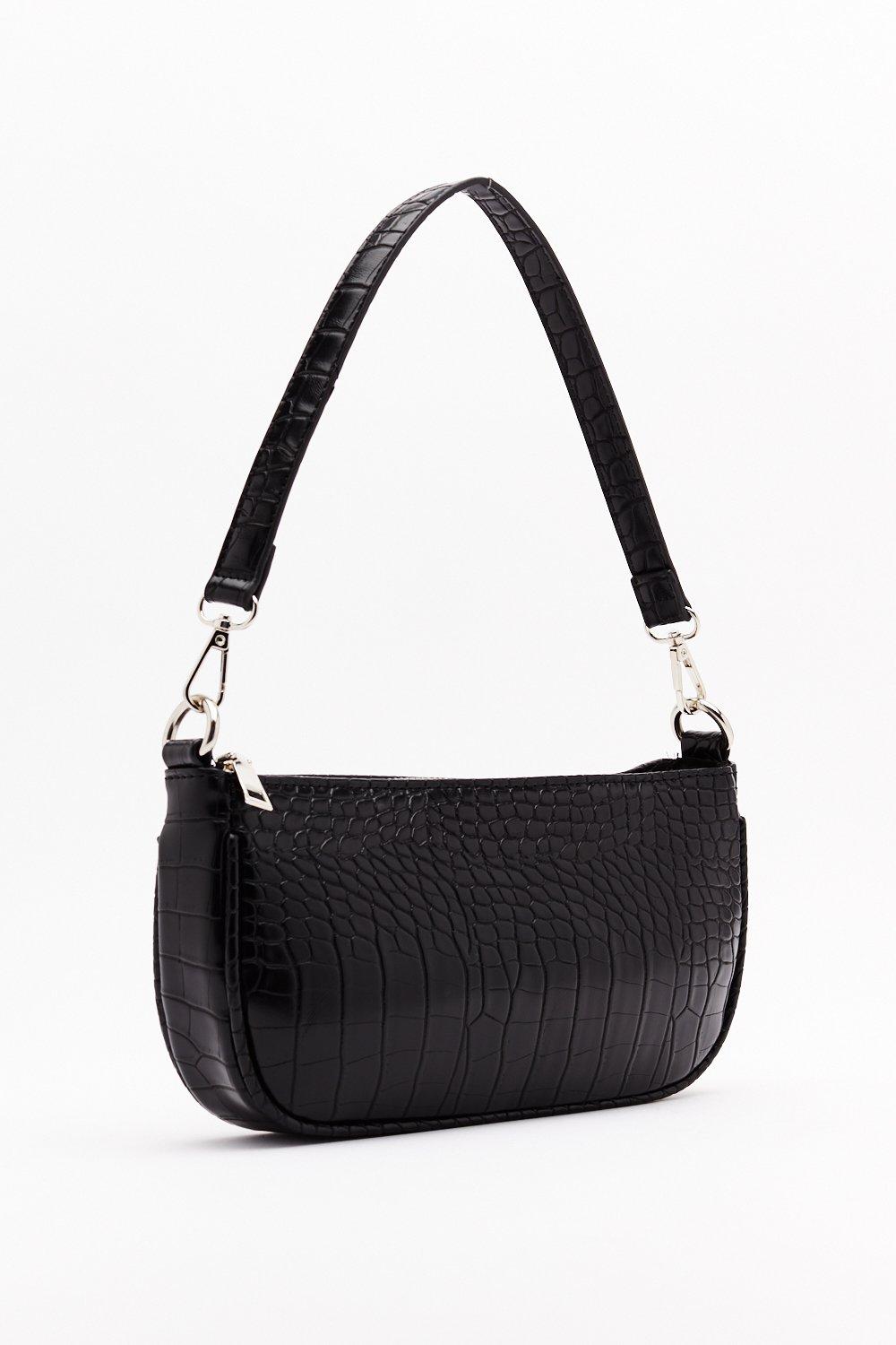 black leather shoulder bag