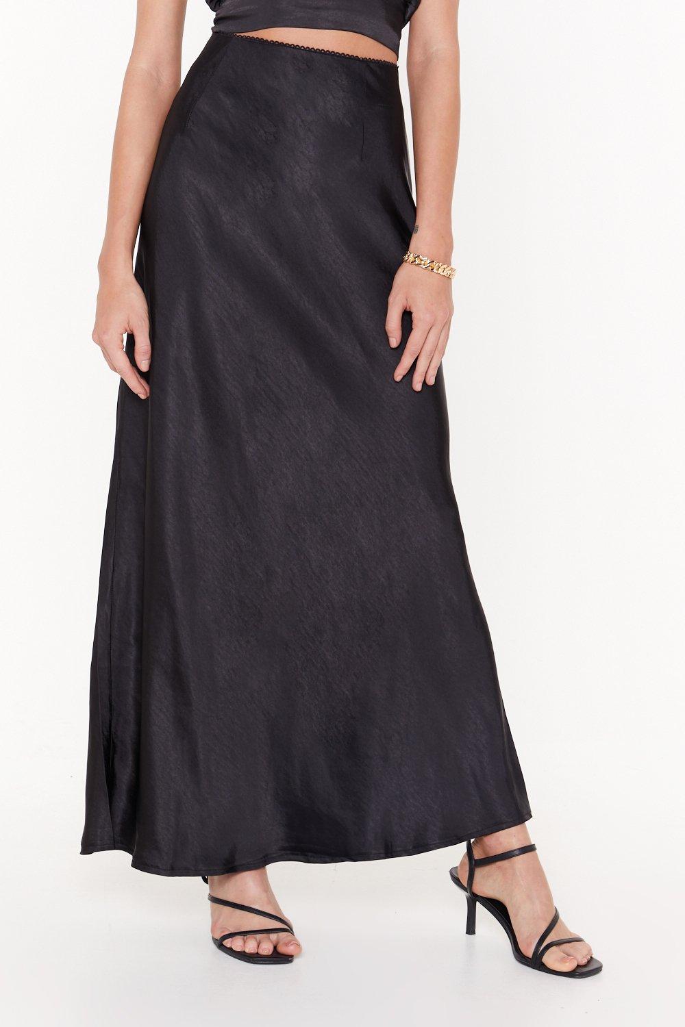 black satin maxi