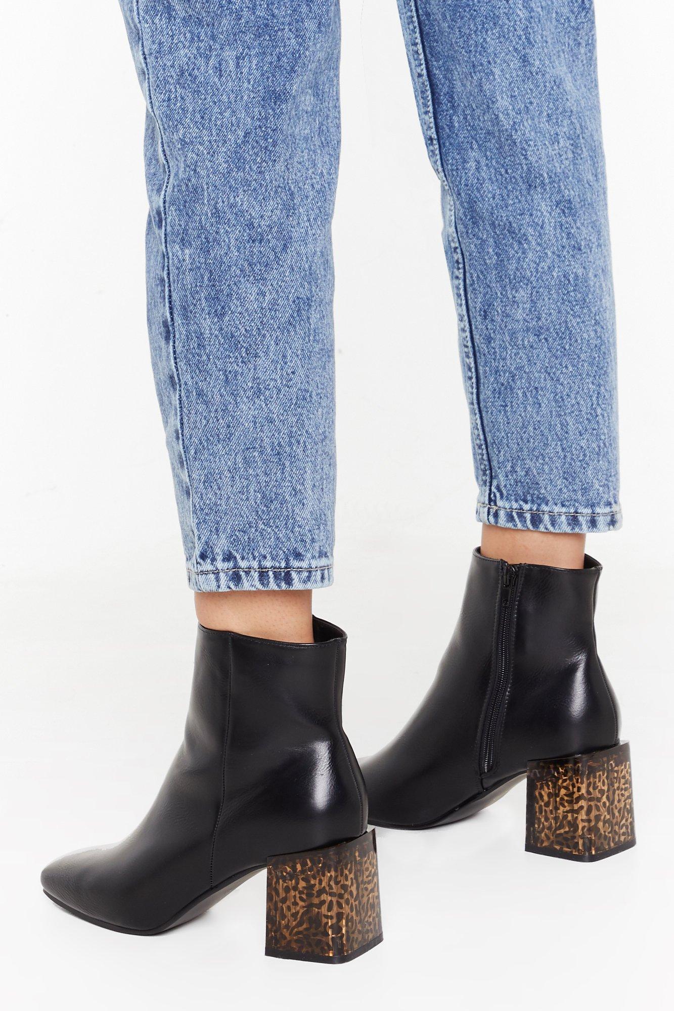 bottines talon leopard