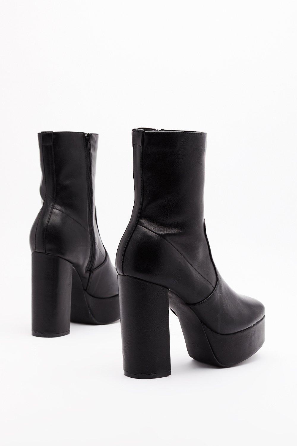 real leather platform boots