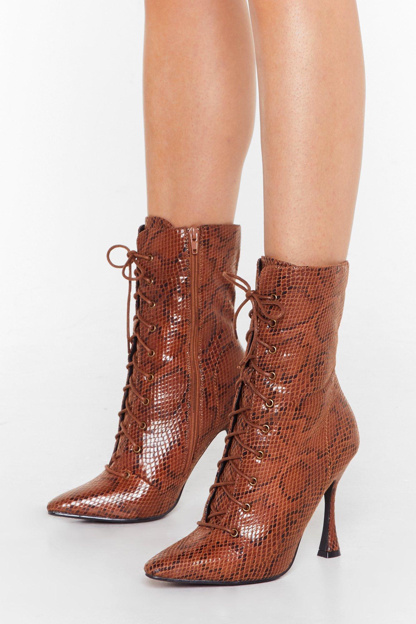 lace up heeled boots