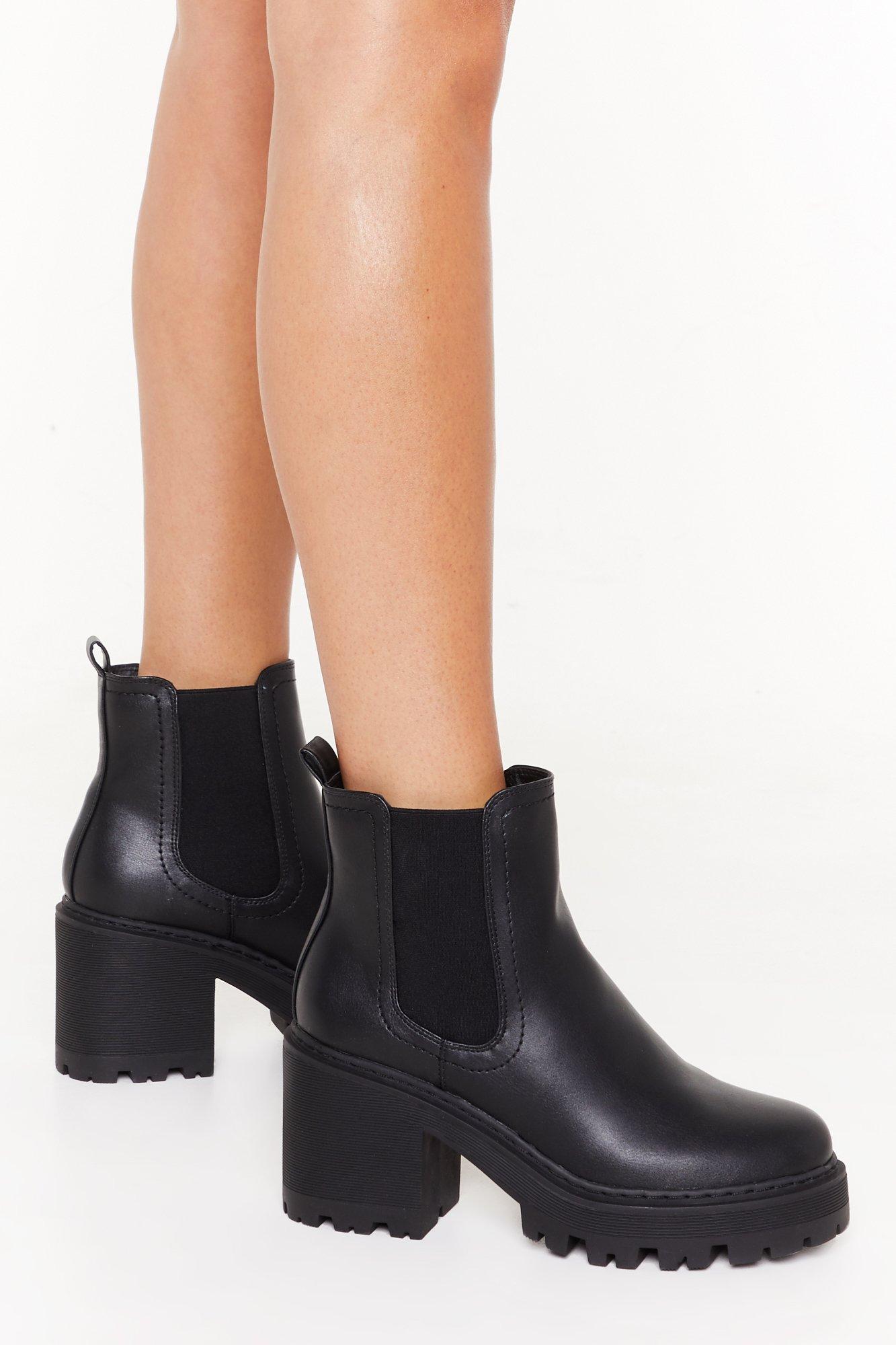 cleated chelsea ankle boots