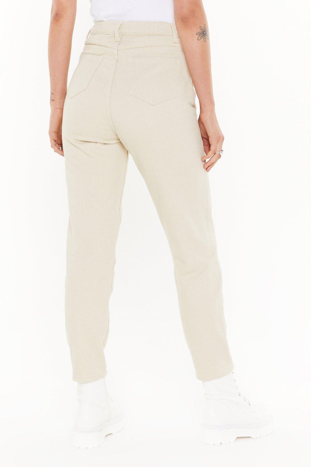 cream high waisted jeans