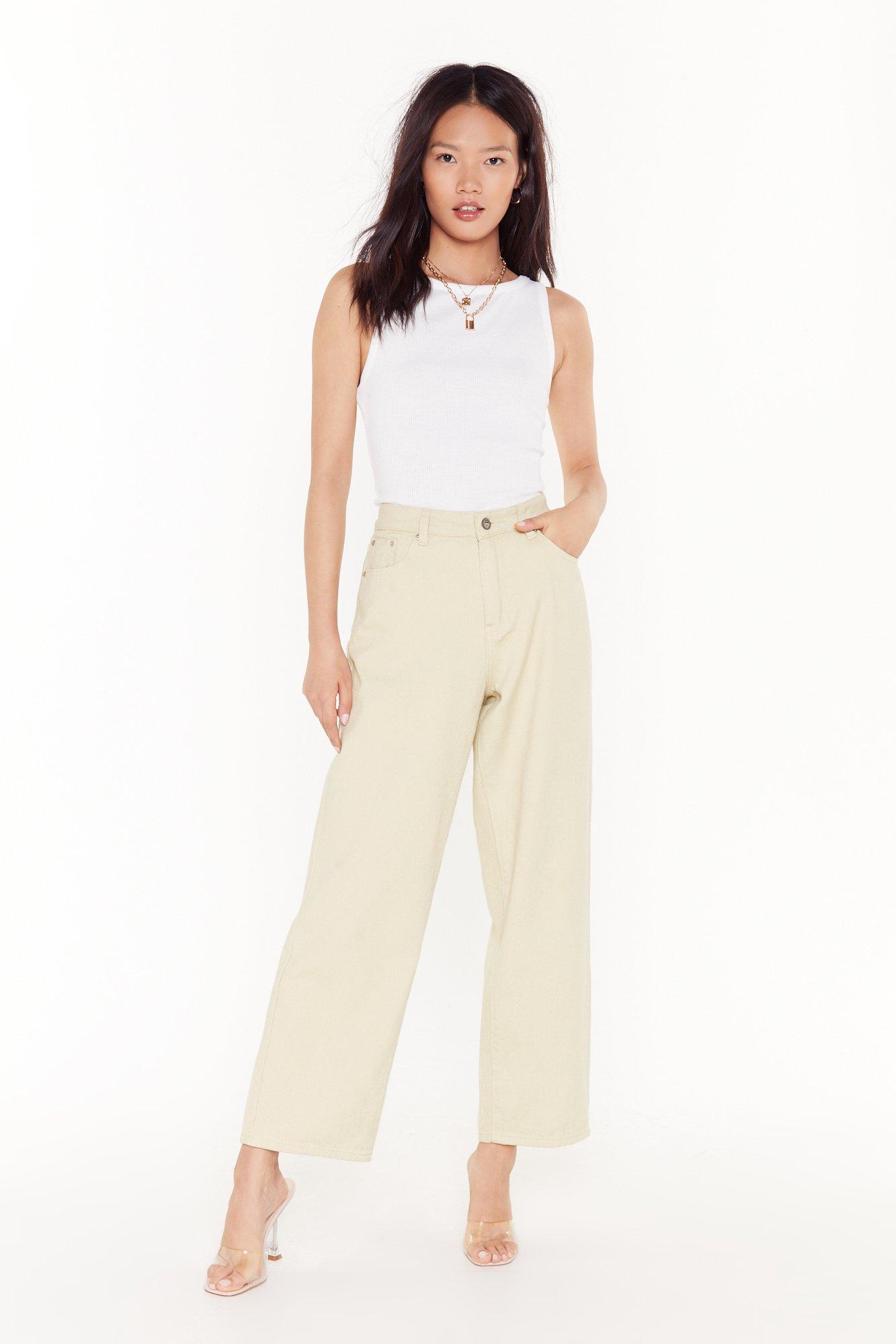 wide leg cream jeans