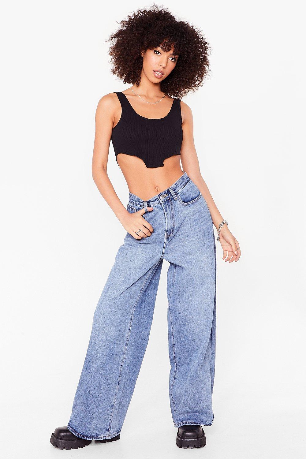 wide leg jeans blue