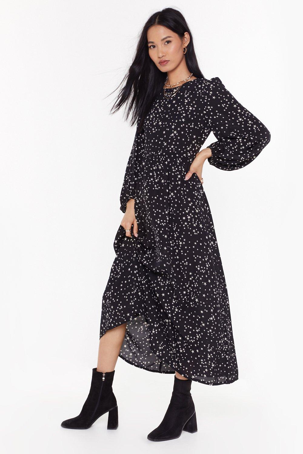 black star maxi dress