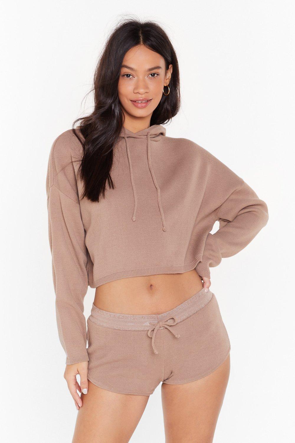 crop top hoodie with shorts