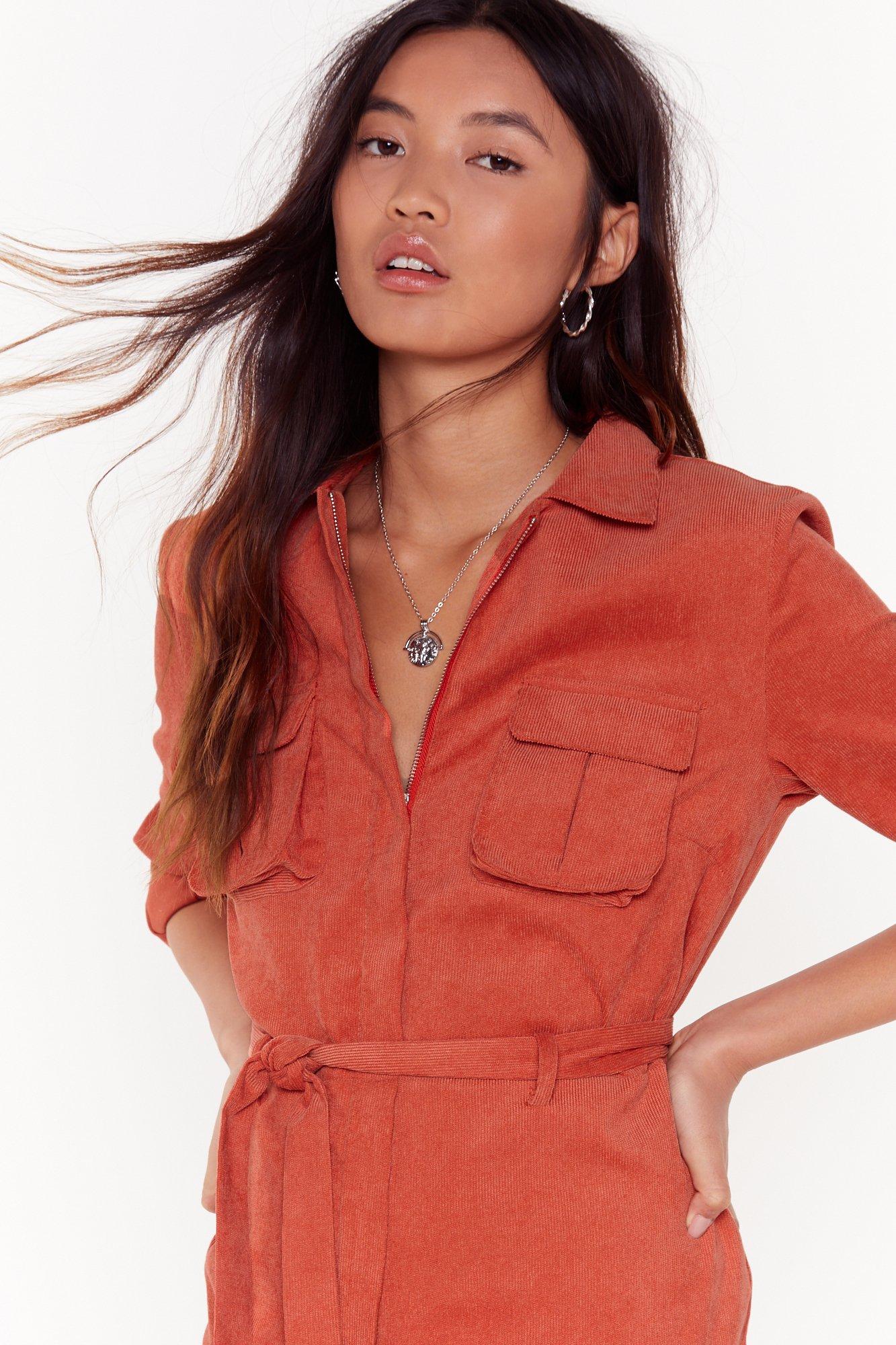 rust boiler suit