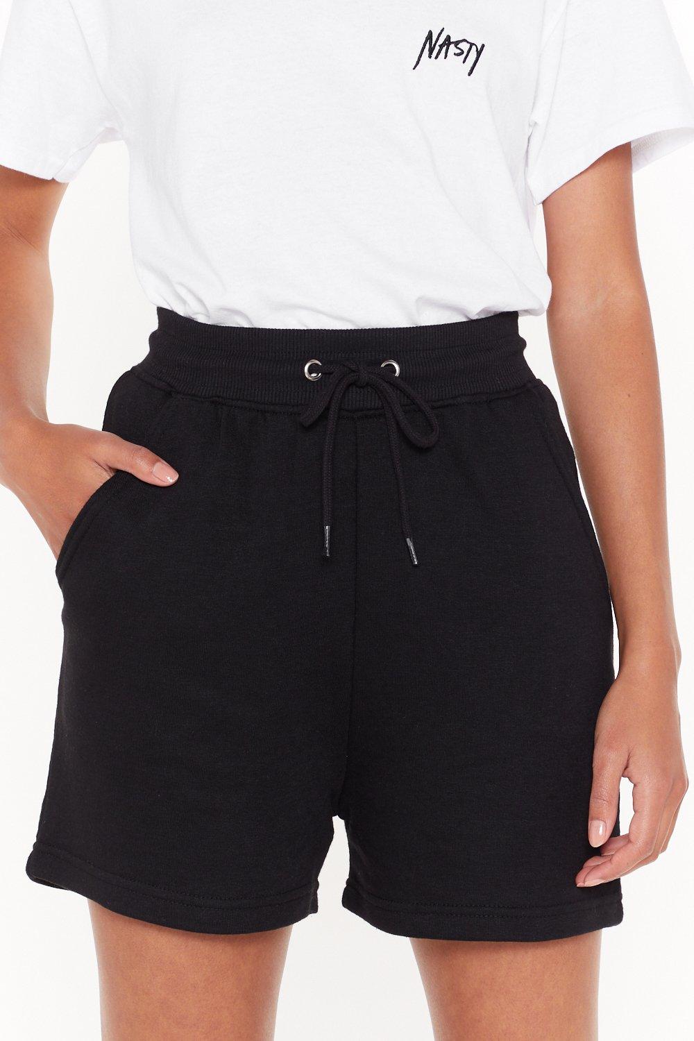 high waisted jogger shorts