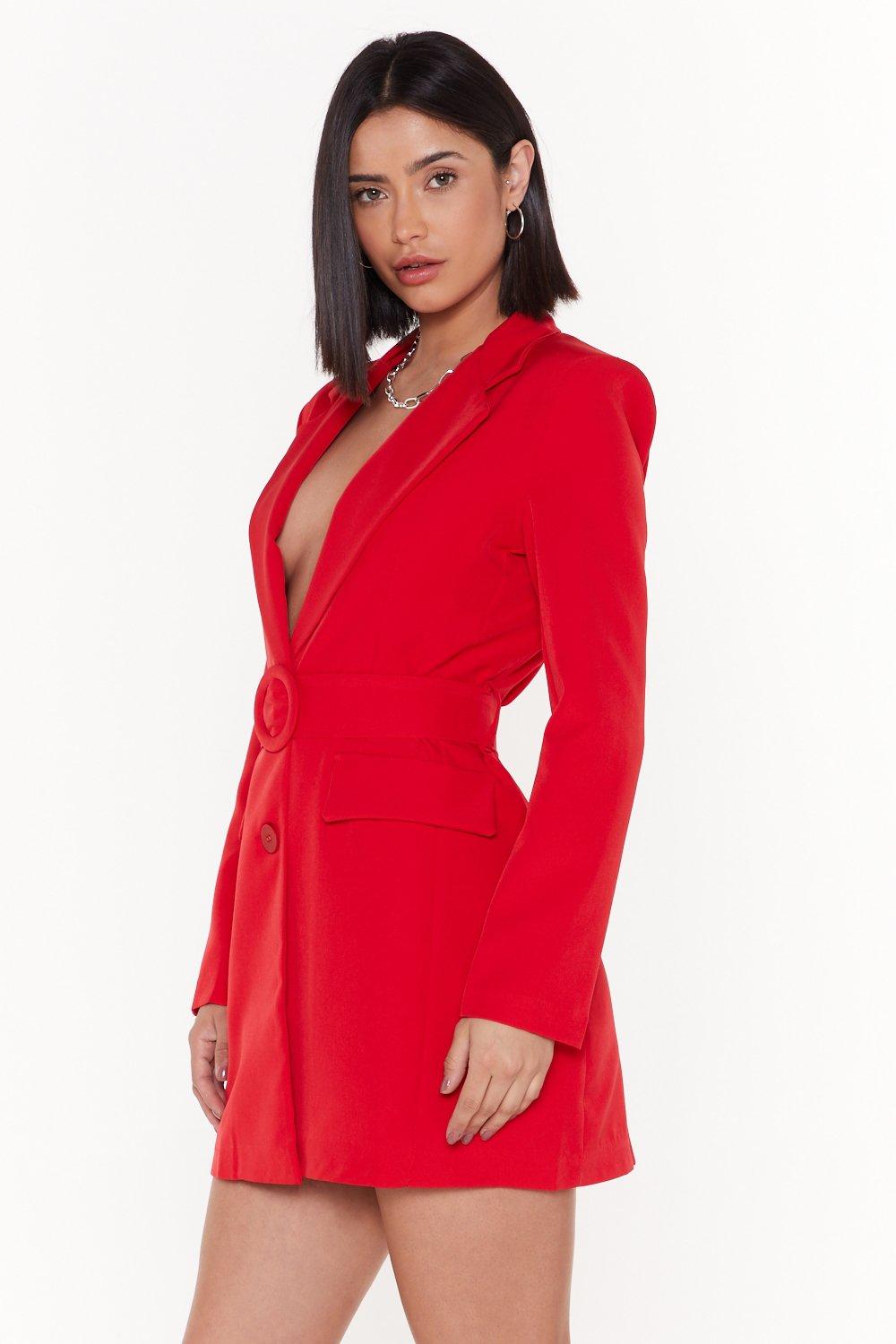 Red blazer best sale dress missguided