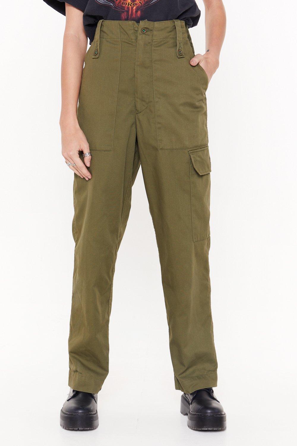 high waisted cargo trousers