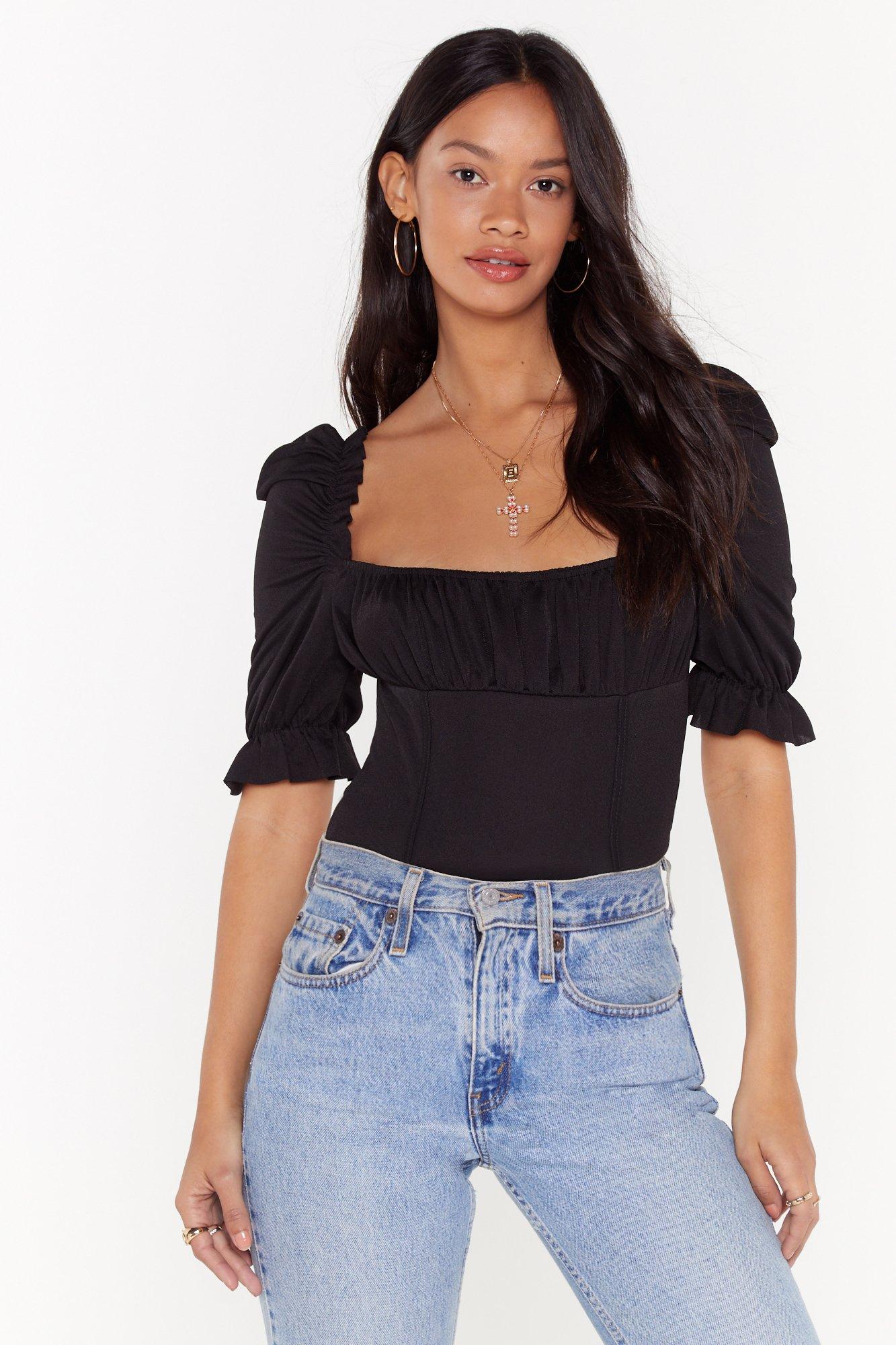 puff sleeve bodysuit