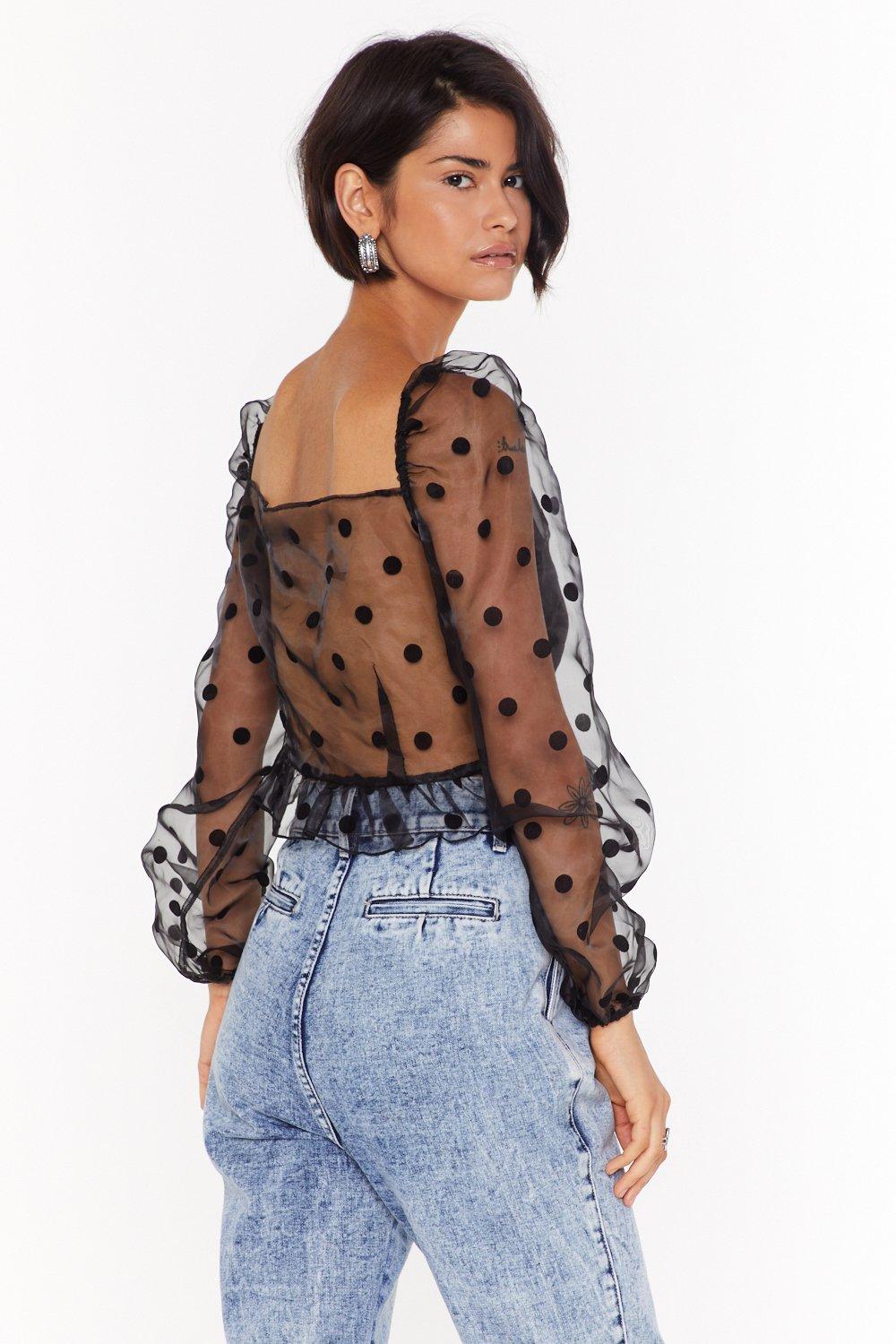 lace polka dot top