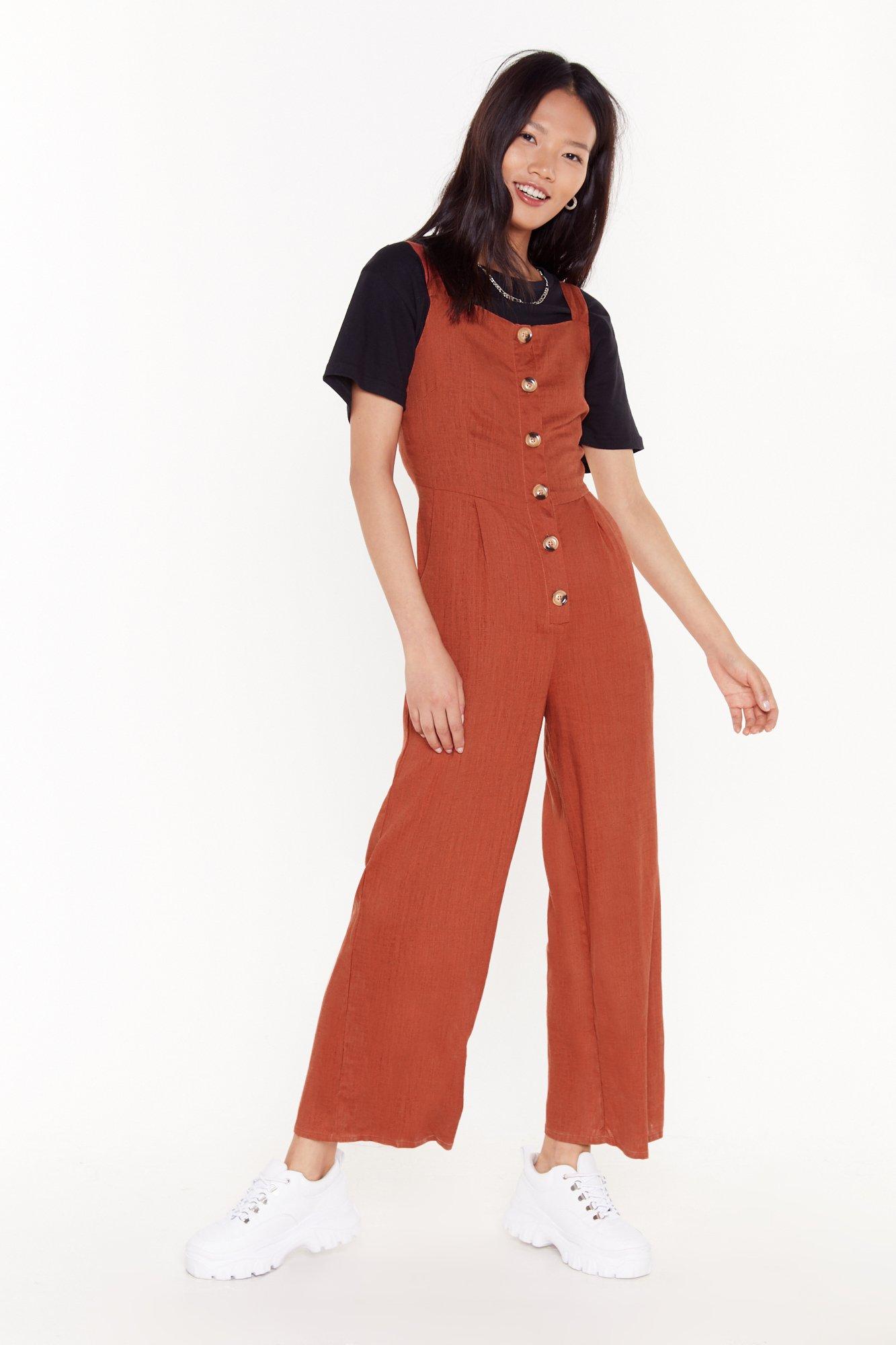 button front jumpsuit