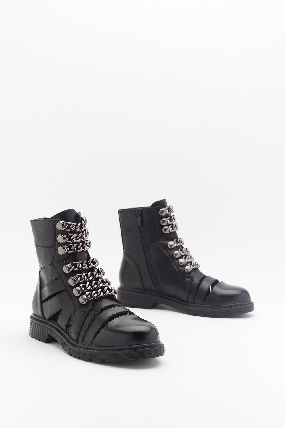 black lace biker boots