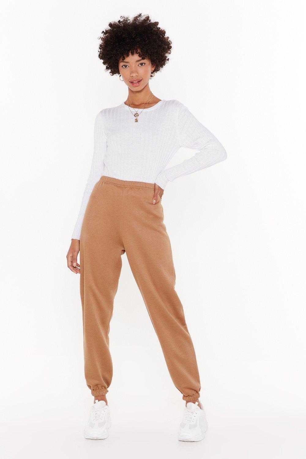 nasty gal jog the limelight stretch joggers