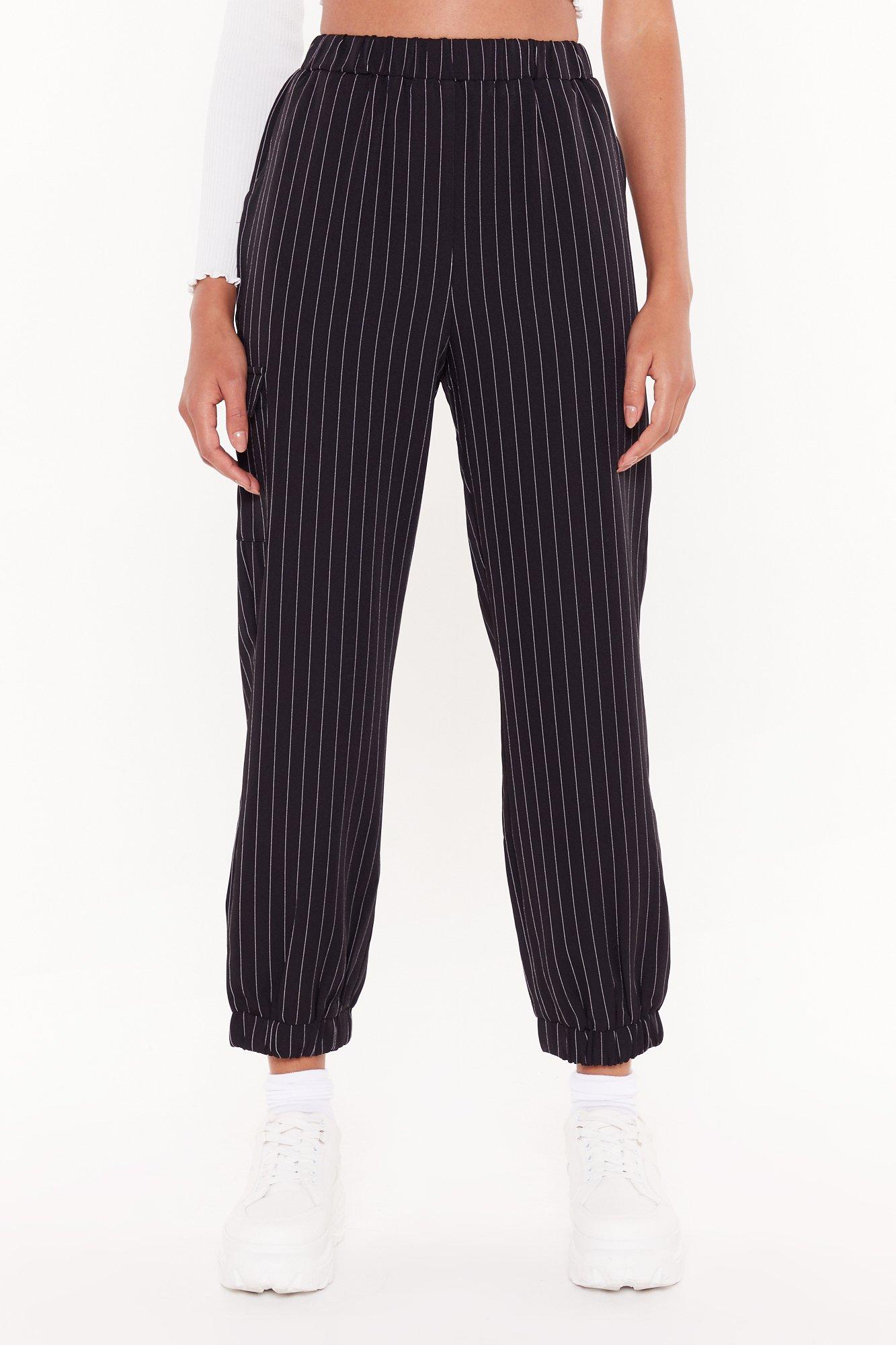 pinstripe cargo trousers