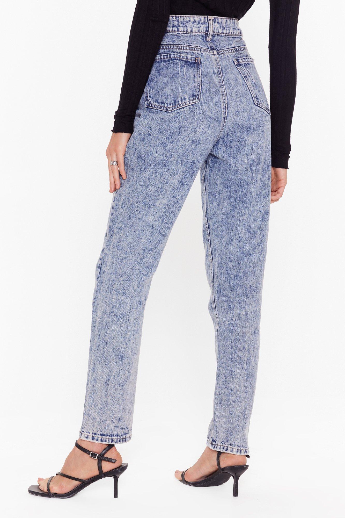 acid wash pleated jeans