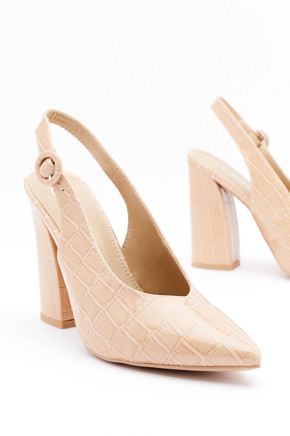 slingback block heel shoes