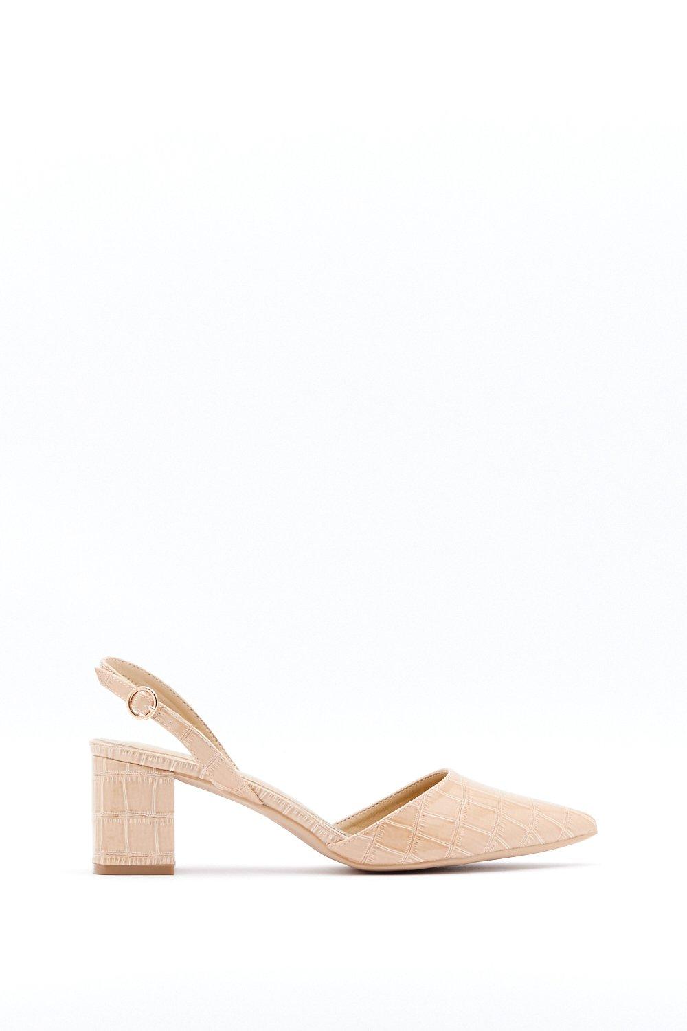 nude block heel slingback