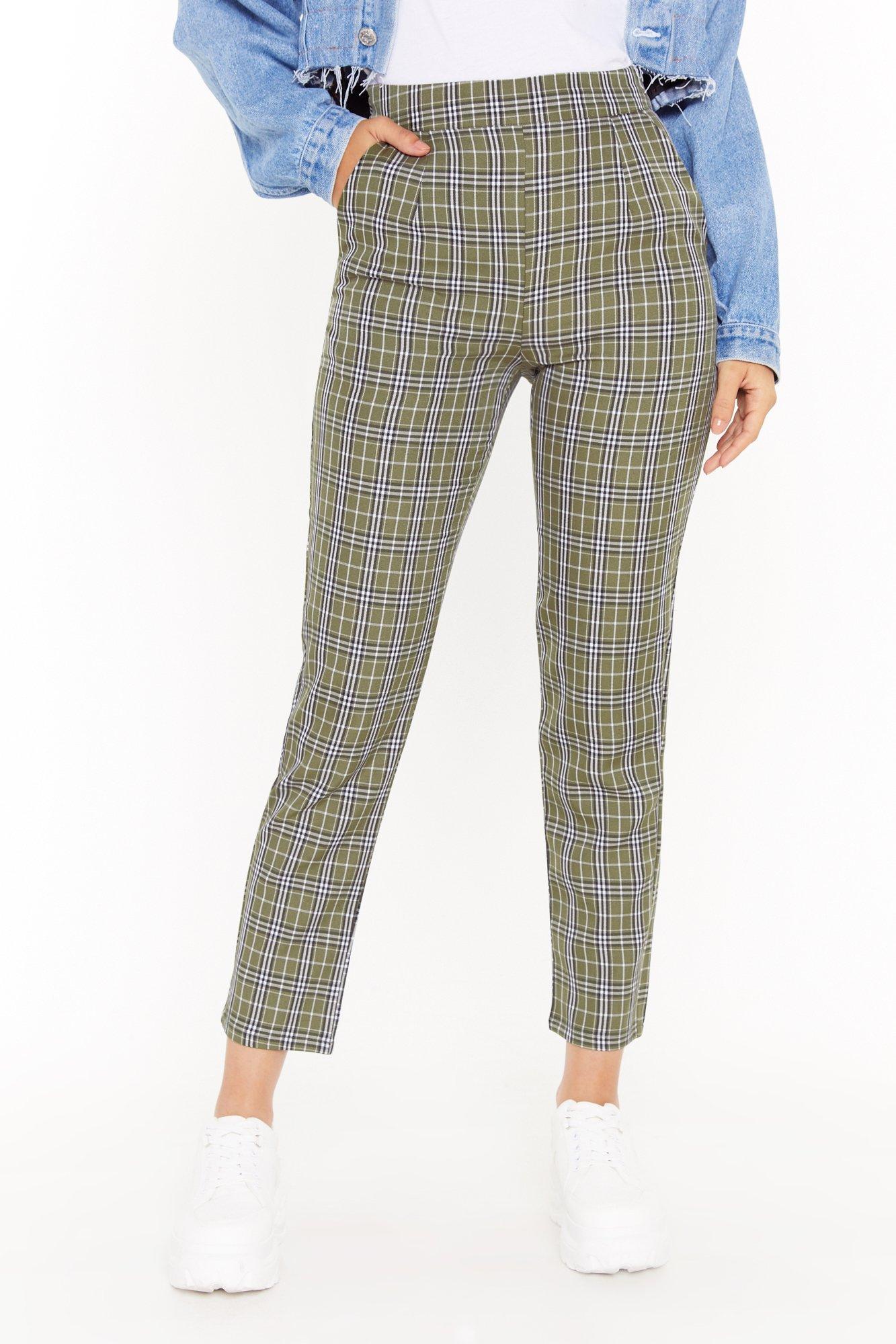 khaki plaid pants