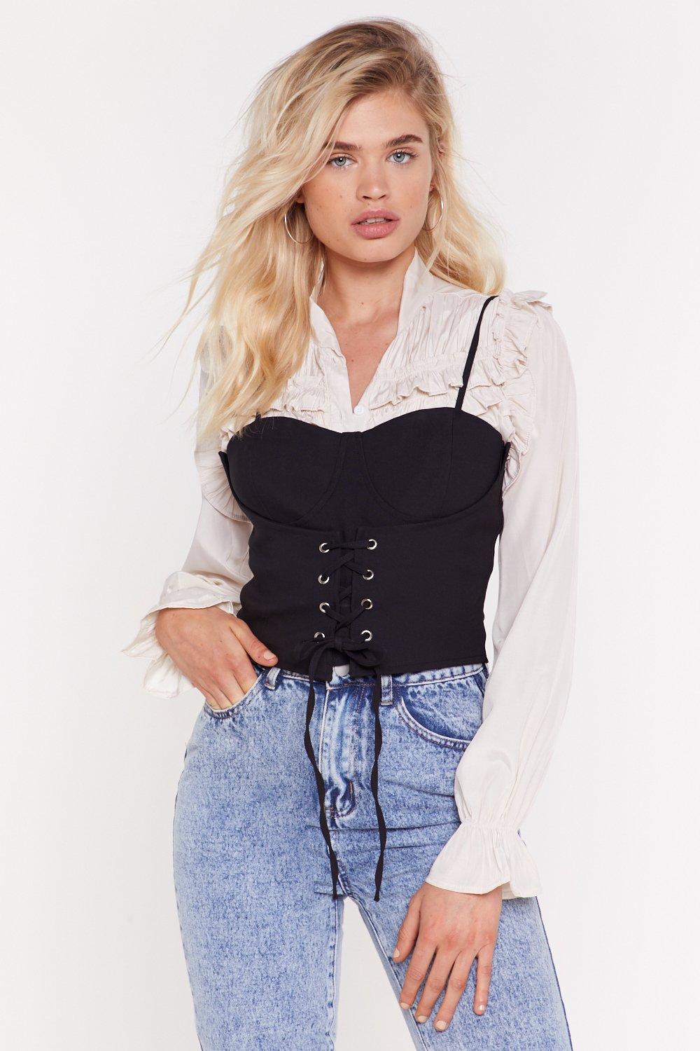 zip up corset tops