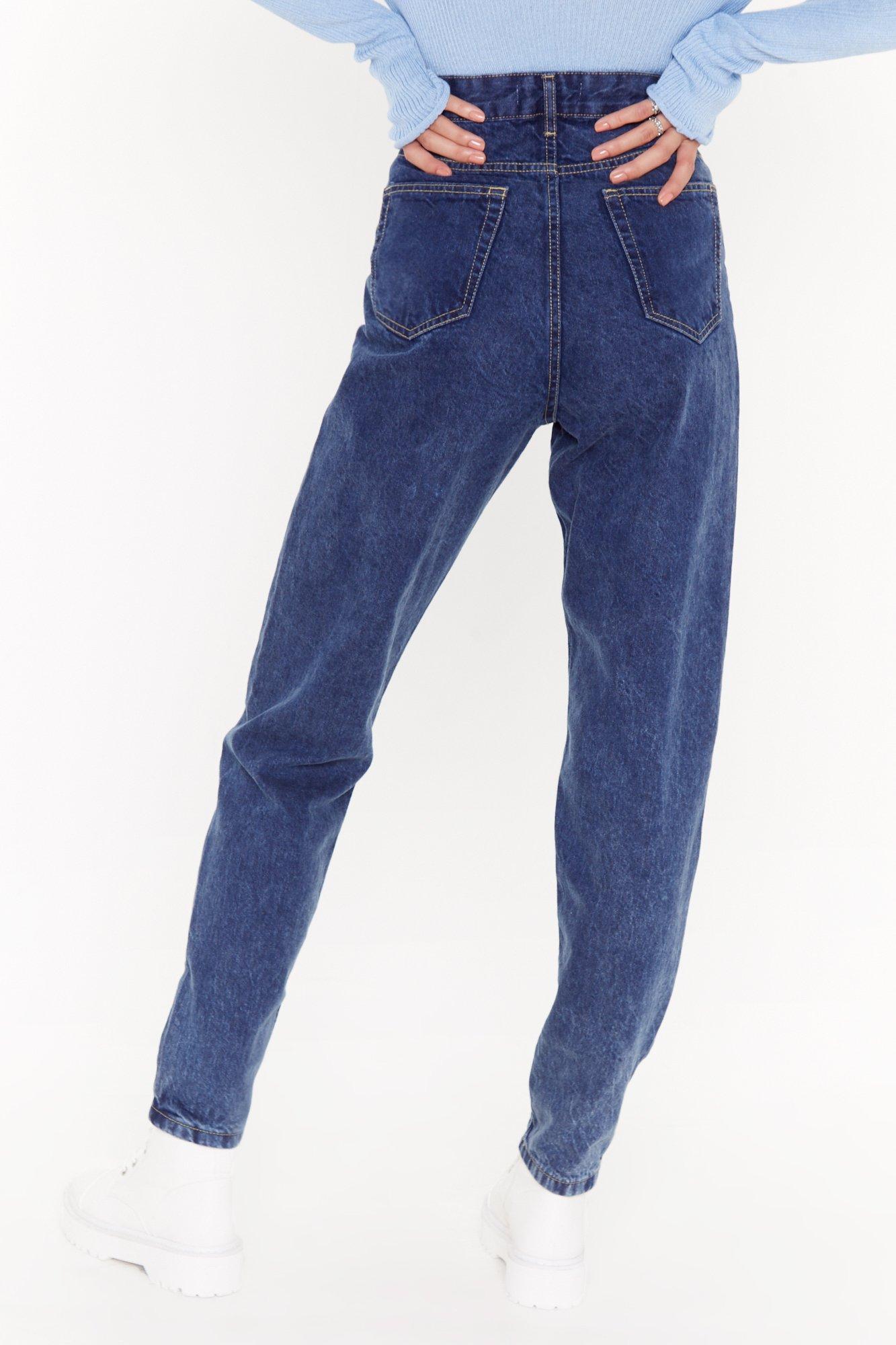 mom jeans dark blue