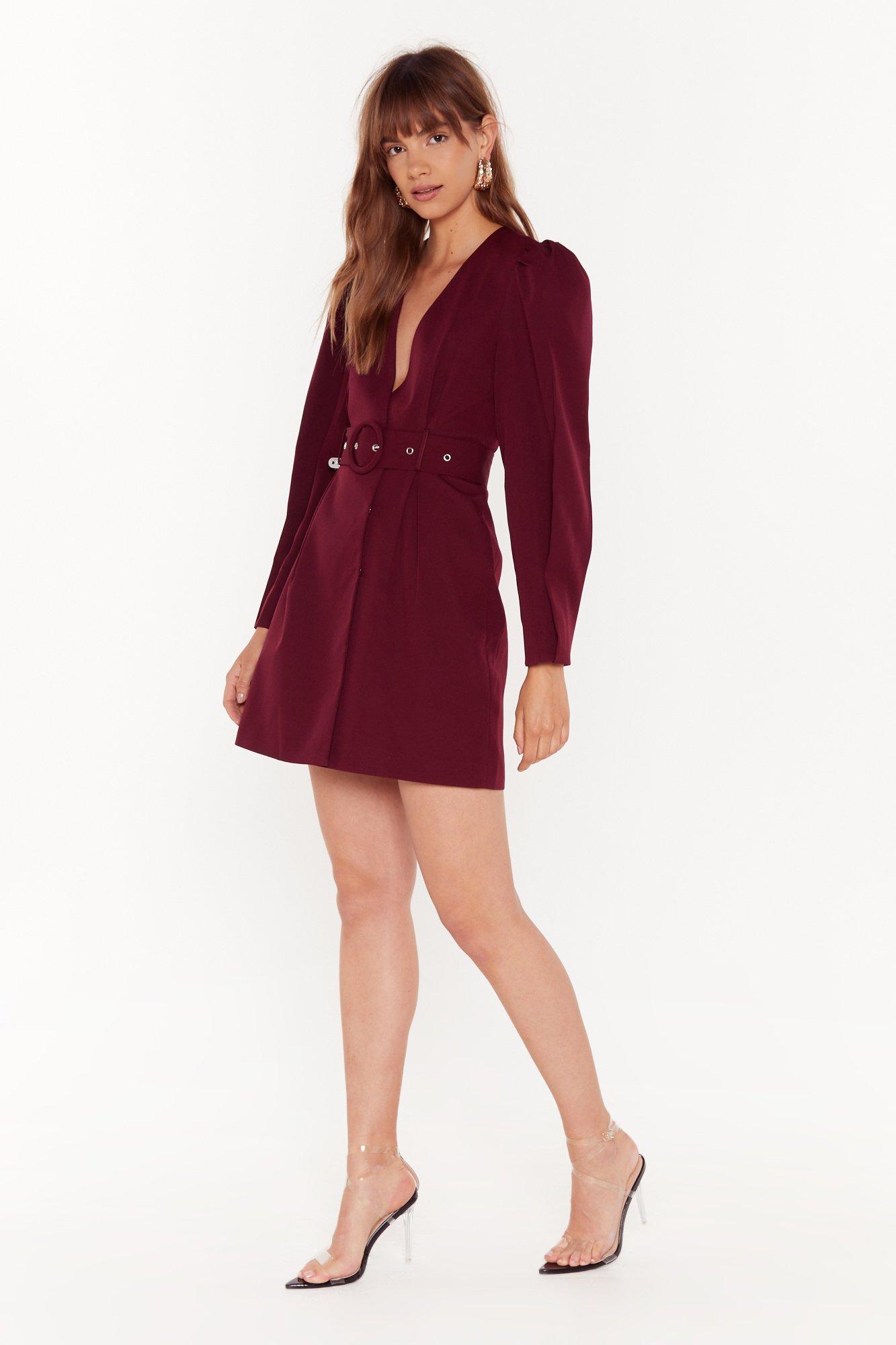 blazer dress burgundy
